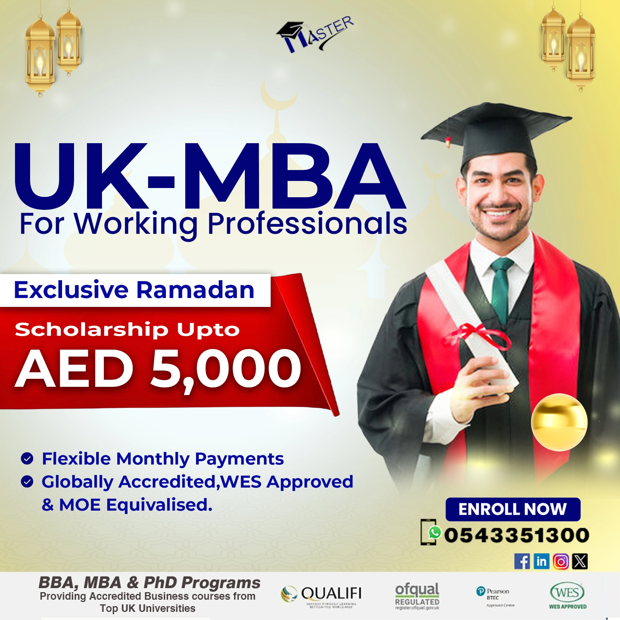 Upgrade your Career with a UK-MBA for Working Professionals and enjoy an Exclusive Ramadan Scholarship of up to AED 5,000