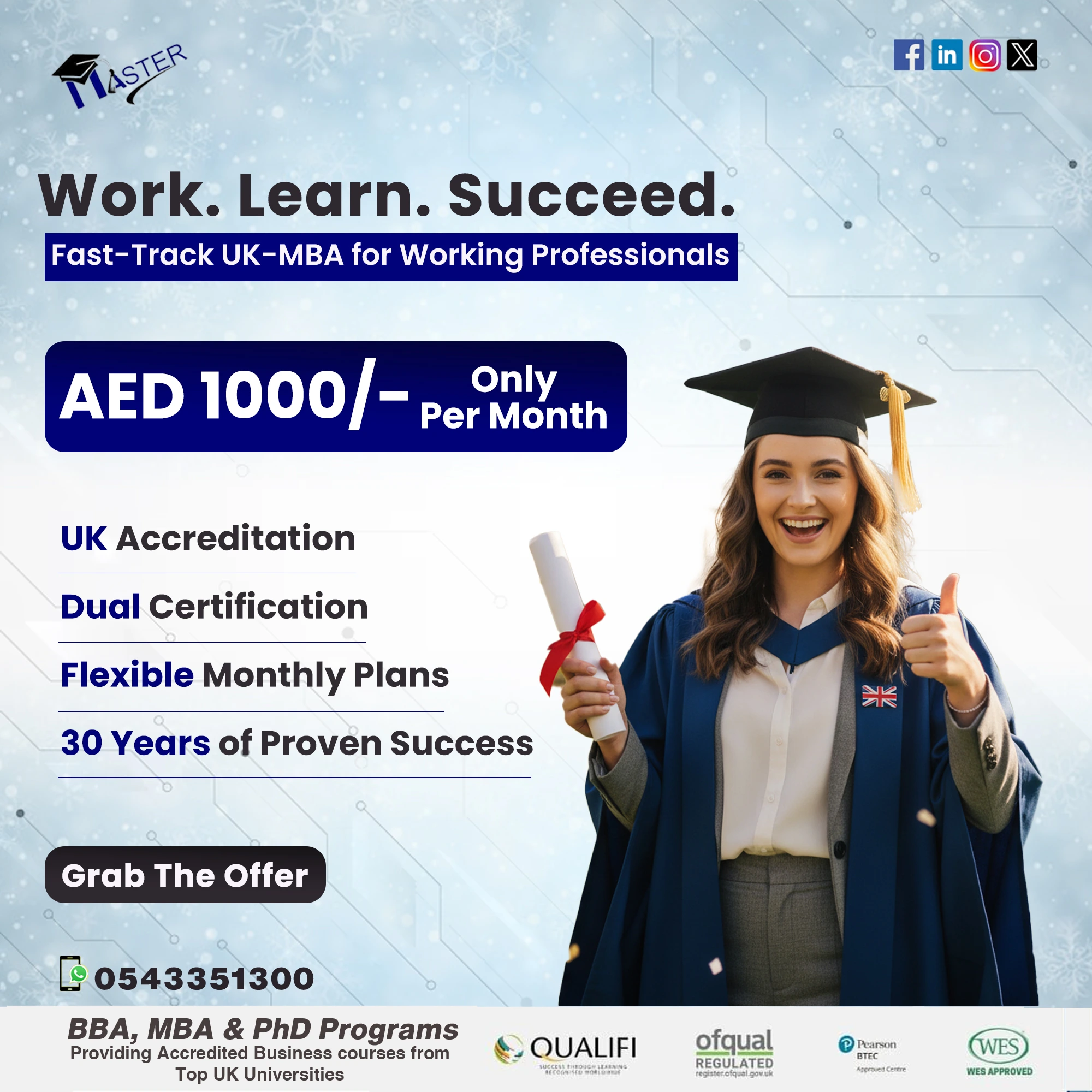 Fast-Track UK-MBA for Working Professionals in Dubai